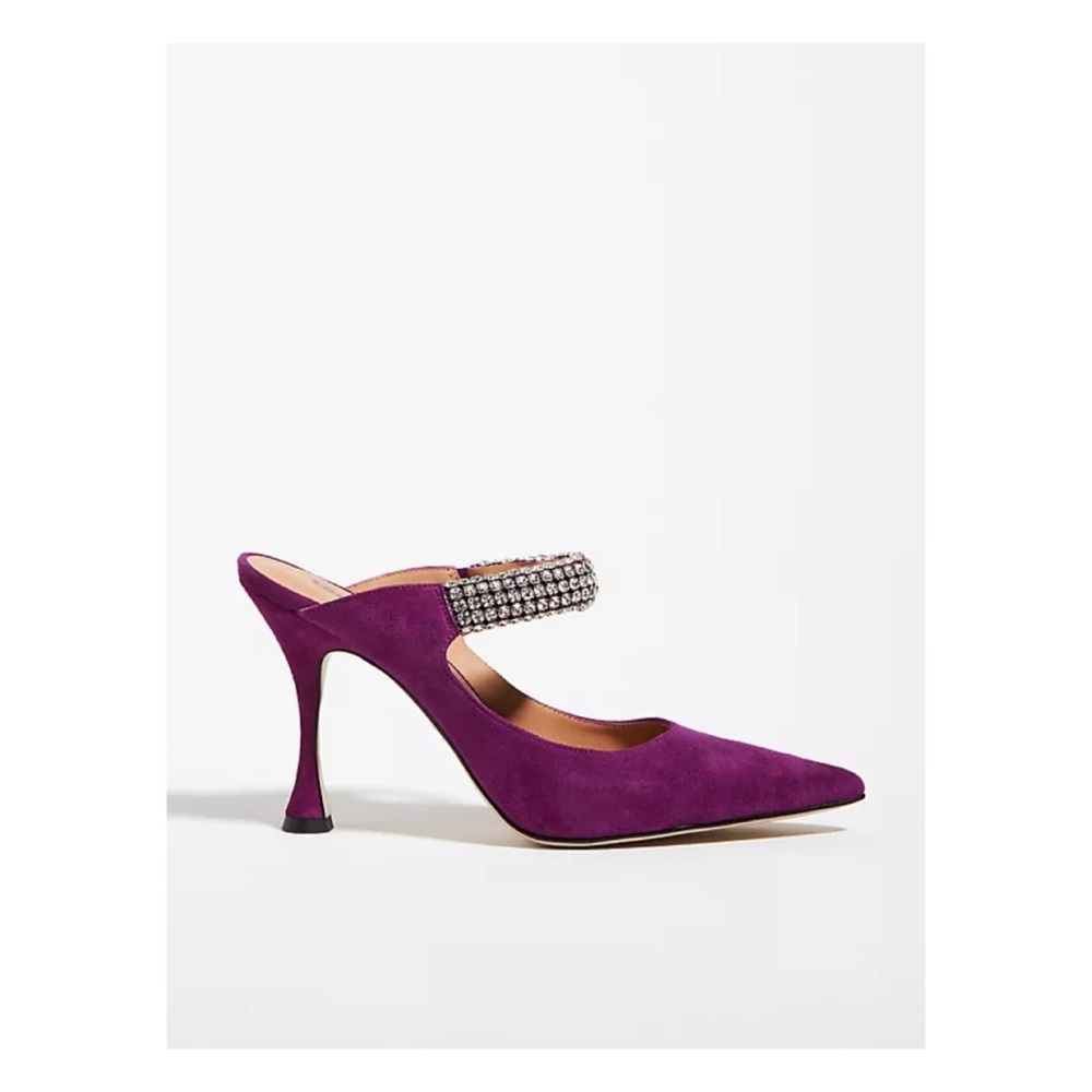 NWOT Anthropologie Lola Cruz Suede Heels in Purple  Size 7
